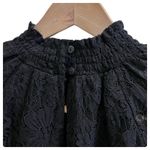 Ultra Pink  Black Lace Overlay Mock Neck Long Sleeve Blouse Size Large Whimsigoth Photo 9