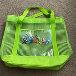 Disney Lime Green Huge Vinyl Velcro Closure Tote Bag Photo 0