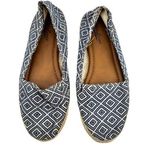 Lucky Brand Dexie Blue and Cream Textile Espadrilles Flat slip on shoes size 8 Photo 0