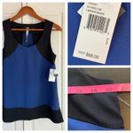 Kensie NWT  Top Women's Small Blue Black Shell Color Block Corpcore Office Church Photo 1