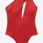 ZARA  Coral Cut Out One Piece
Swimsuit(Size Small) Photo 0