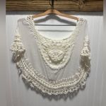 Tucker + Tate  OS Ivory Crochet Poncho - boho , festival , Photo 1