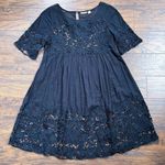 Anthropologie Holding Horses • Anthro Magnolia Lace Dress black cotton Vincennes Swing mini Photo 0