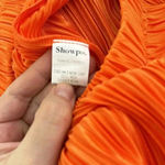 Showpo Beca Plisse Pants Flared Pleated Bright Orange Sz 4 Photo 6