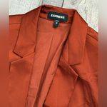 EXPRESS  Havana Brown SATIN PEAK LAPEL BOYFRIEND BLAZER Jacket 3/4 Sleeve Photo 1