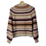 Old Navy  Beige Red Stripe Mock Neck Cropped Crewneck Sweater S Photo 2