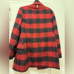 Mackage  Wool & Leather Plaid Checkered Red and Black Coat medium Photo 8