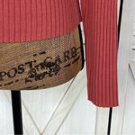 Self Esteem  Ribbed Knit V Neck Crop Shirt‎ Spice Orange Medium Photo 5