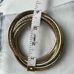 BRASS or Gold Toned Interlocking Bangle Bracelet Photo 3