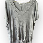 Final Touch  Oversized Gray V-Neck Women's Top Photo 0