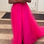 One Shoulder Tulle Prom Dress Pink Size 0 Photo 0