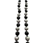Handmade Raiders Black and Silver Kukui Nut 18” Lei Hawaiian Style NEW Photo 1