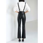 Anthropologie MAEVE x  Faux Leather Overalls, Black, 4 (US) Photo 5