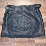 Free People Black Faux Leather Mini Skirt Women’s Size 8 Photo 4