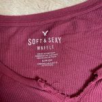 American Eagle  Soft & Sexy Waffle Knit Maroon Top Photo 1
