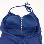 Time and Tru Womens Swimsuit Size XLarge One Piece Embroidered Floral Beach Boho Blue Photo 4