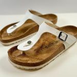 Birkenstock Gizeh Sandals Brown White Birko Flor Flat Flip Flops Thong 39 US 9 Photo 0
