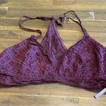 Aerie  Lace Bralette Sexy Sheer XL Burgundy Wine Photo 0