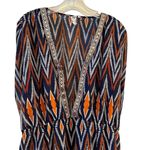 Violet Sky Women's Beach Cover Up L Multicolor Geometric Embroidered Trim Blue Size L Photo 1