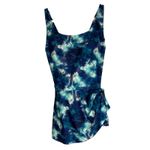 Eoménie Women's 2XL Tie Dye Swim Dress Tummy Control Side Tie Cover Up Blue Size XXL Photo 1