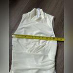 Mock Neck Ruched Mesh Bodycon Dress (white) White Photo 9