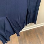 Lucky Brand  Dual Slit Sleeveless Embroidered Detail Navy Maxi Dress Photo 2