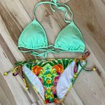 Victoria's Secret Victoria’s Secret Light Green Bikini Top (SZ L) Floral & Pineapple Bottom(SZ M) Photo 0