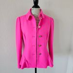 Ted Baker Bright Pink Bracti Peplum Jacket Coat Size 3 US 8 Wool Fuchsia Photo 1