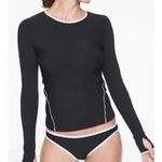 Athleta Black Cloudbreak Ribbed Rashguard Long Sleeve Swim Top L Photo 0