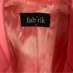 fab'rik  Women's Coral Pink Shiny Silky Single Button Blazer w/ Pockets Size S Photo 4