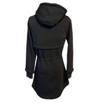 Cavalini  Women's Black Jacket. Tie at Waist, Faux Sherpa Hood, Pockets.  Size PM Photo 1