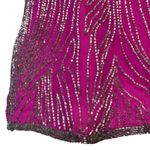 Laurence Kazar Vintage Y2K  Silk Beaded Blouse Top Size M Fuchsia Evening Fairy Photo 5