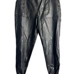 Spanx Black Faux Leather Jogger Pants Plus Size 1X Photo 5