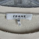 Frame  Shirt Womens Medium‎ Cream Cropped Sweatshirt Distressed Oversized Casual Photo 5