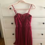 BCX  Beautiful red evening lace beaded evening spaghetti strap dress, size 1 Photo 1