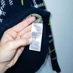 Banana Republic  Navy Blue Plaid Aire Puff Sleeve Wool Blend Sweater Size Medium Photo 7