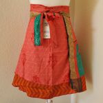 Wevez Clothing Wrap Skirt Silk Blend Reversible One Size Boho Lagen Look NWT Photo 1