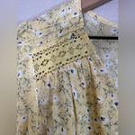 ASTR  The Label Yellow Blue Floral Smocked Lace Blouse size Medium $88 Photo 2