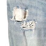 Free People Lacey Stilt Distressed Denim Lace Trim Jeans Light Blue Size 28 Photo 6