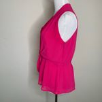 Naked Zebra Hot PInk Front Tie Blouse Tank Top Sz Small Photo 2