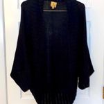 Kasper shimmering black acrylic knit sweater high/ low shrug/ jacket. Size L. Size L Photo 0