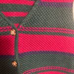 Vintage Nuggets Women’s Sweater Vest Button Down Red Green Stripe Holiday Medium Photo 1