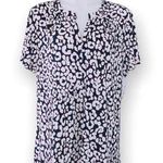 Ellen Tracy  Blouse Bali Animal Print V-Neck Top Size L New w/Tag $69.50 Photo 0