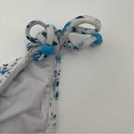 Shoshanna  Bikini Bottoms Triangle String Tie Waist Blue Floral NWT Size Small Photo 9