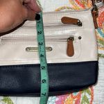 Stone Mountain  crossbody creme blue with tan straps removable also wrist strap Photo 10