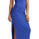 Athleta  Caspian Blue Ribbed Henley Maxi Dress XSize Small Sleeveless Photo 0