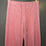 GW Sport Pants Womens Medium Pink Velour Lounge Wide Leg Drawstring Casual Photo 0