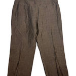 Eileen Fisher Wide Leg Crop Linen Pants Size M Brown Zip Pockets Italian Photo 0