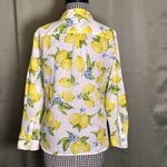 Talbots Women’s Lemon Blossom Print Cotton Button Front L/S Shirt Size Petite L Photo 1