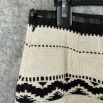 Madewell Women's Size 2 Black and White Tribal Mini Skirt leather accents Photo 3